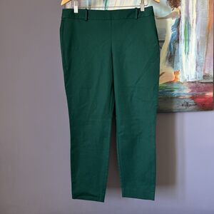 J. Crew Mercantile Sz 10 Pants Womens  Green Stretch Cotton Mid Rise Cropped EUC